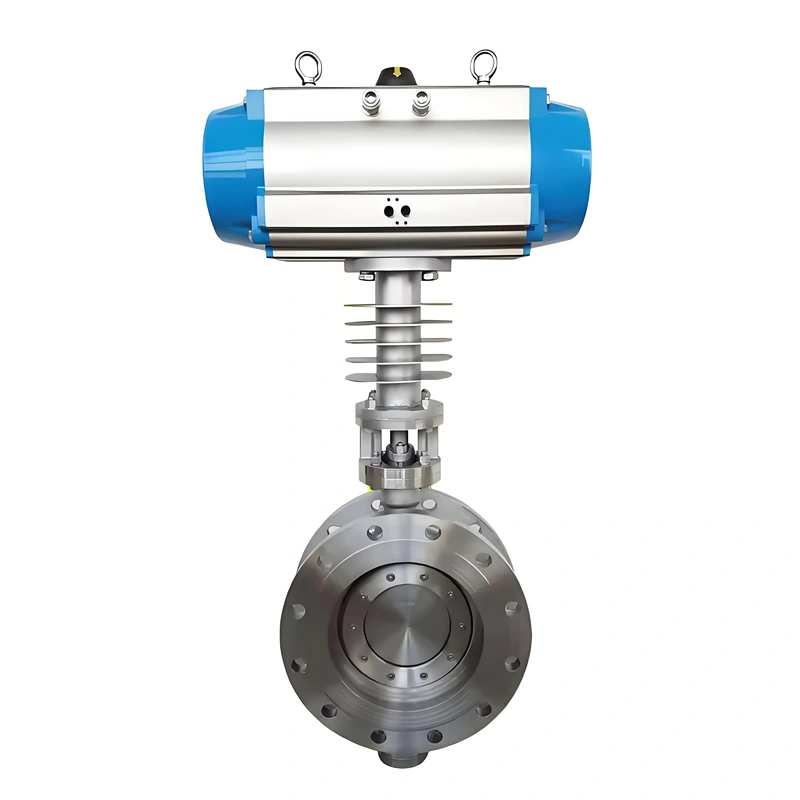 DN250 PN16 Pneumatic High-Temp Hard Sealed Triple Eccentric Butterfly Valve