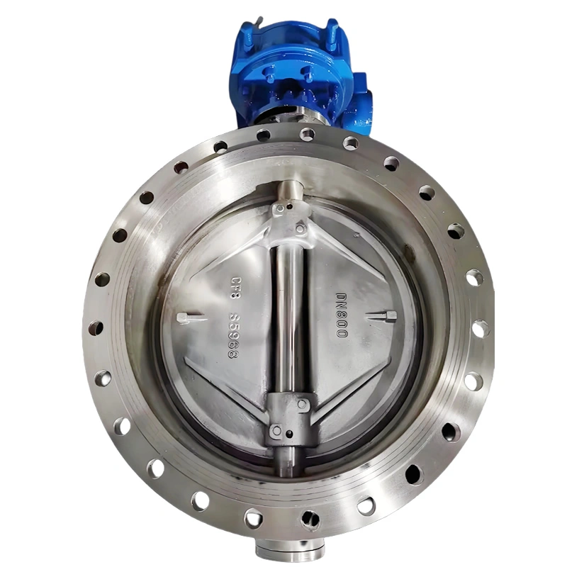 DN800 CF8 Stainless Steel Triple Eccentric Hard-Sealed Butterfly Valve Rotary Disc Worm Gear 