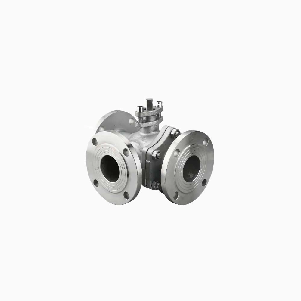 T-type 3-ways Cast Steel CF3 1” 150LB RF Flange Ball Valve